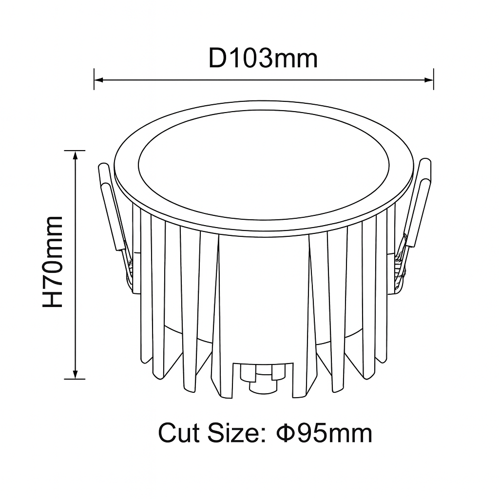 COB PROJECT DOWNLIGHT 18W 3000K